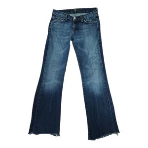 7 For All Mankind Jeans Distressed Raw Hem Blue 00